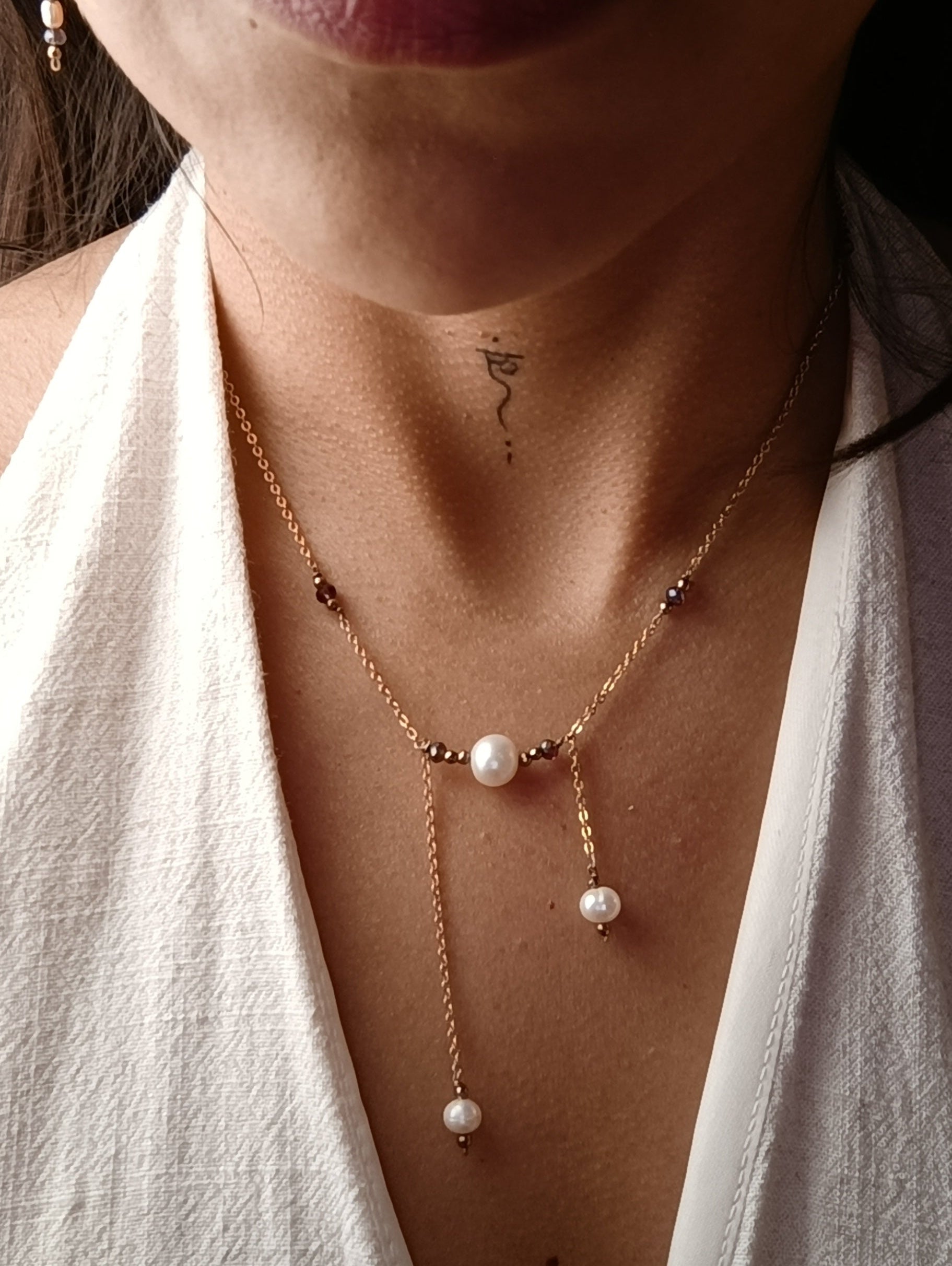 Collar con perlas naturales