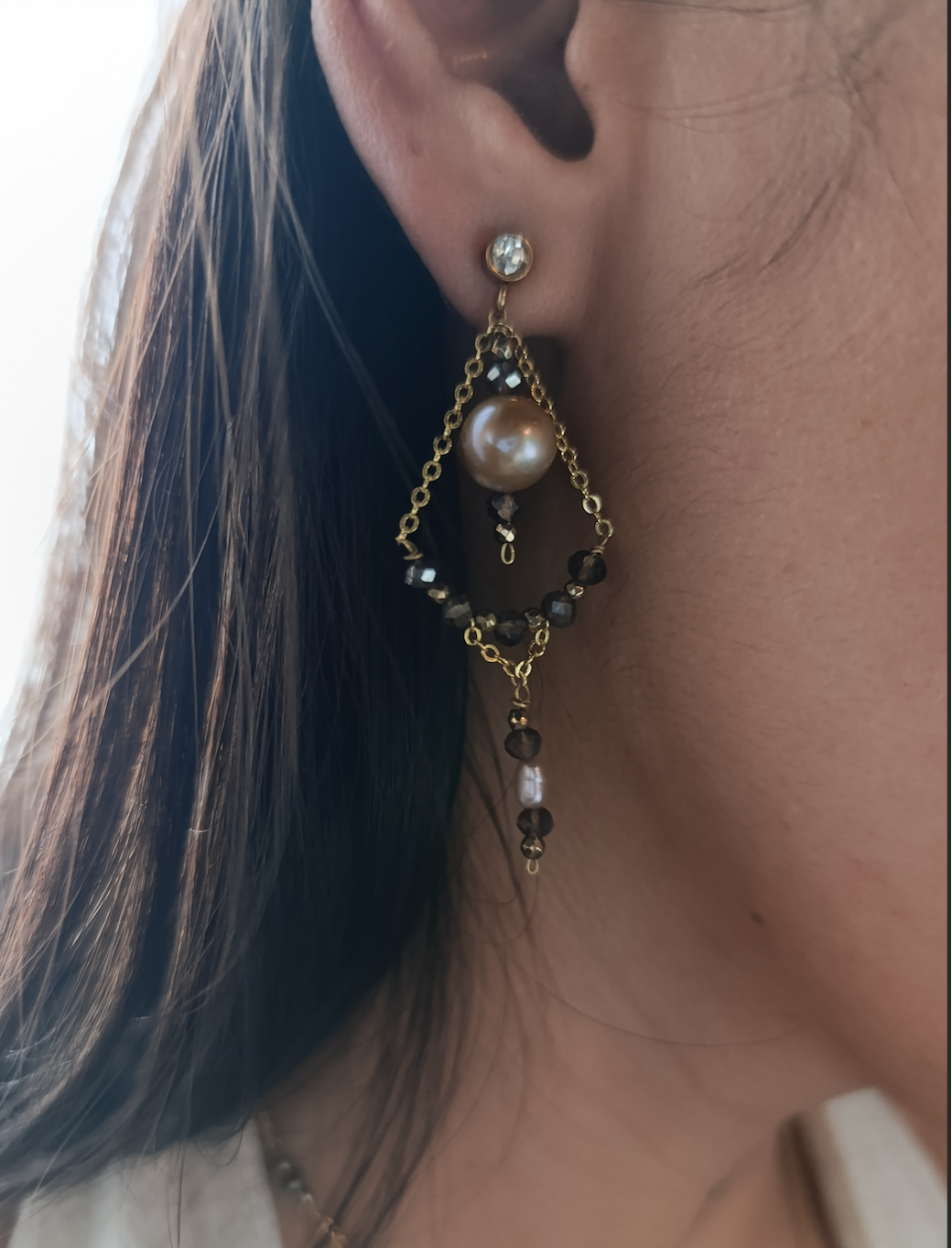 Pendientes con perlas naturales